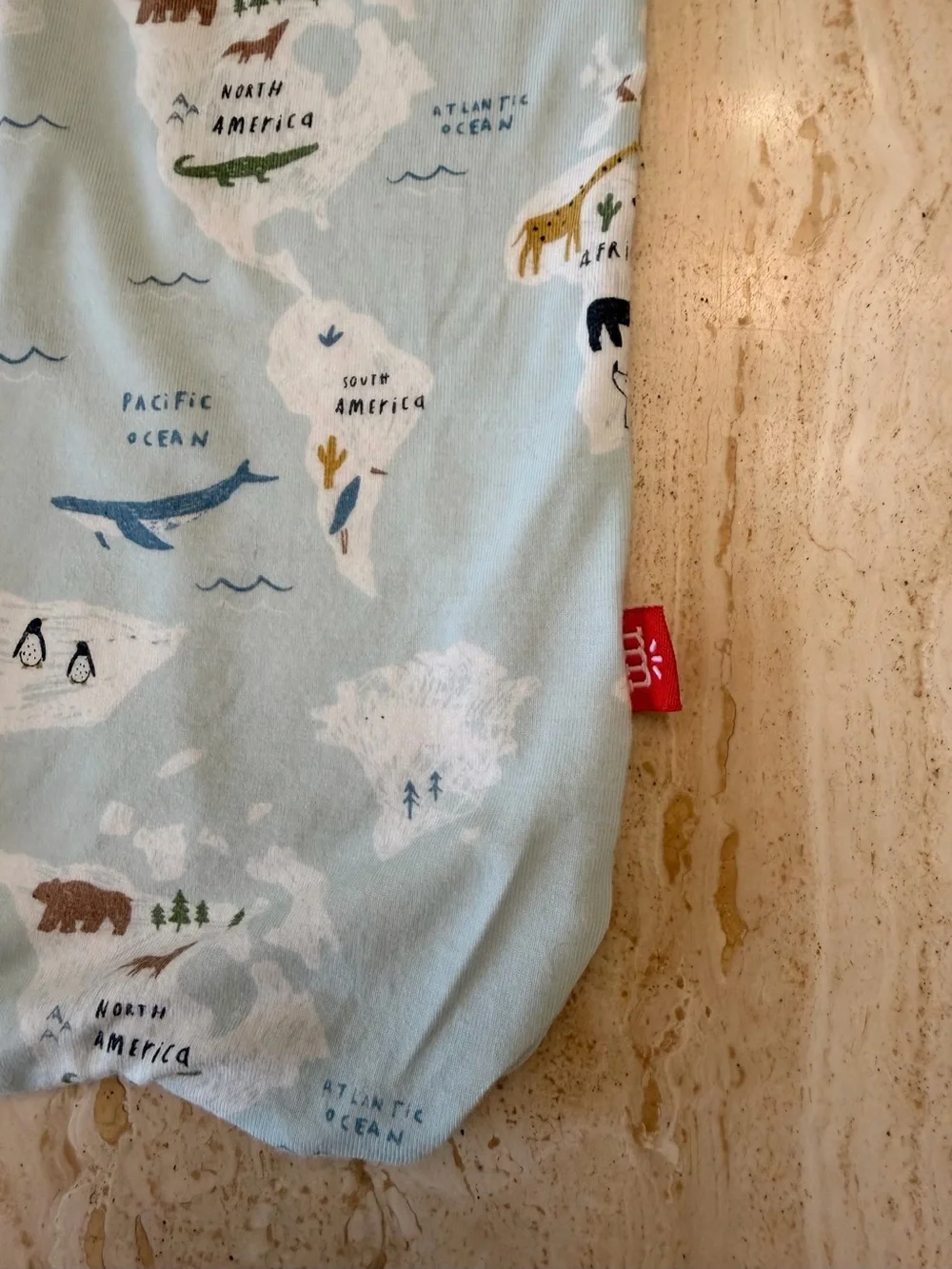 Magnetic Me Light Blue Animal & Map Print Sleep Sack